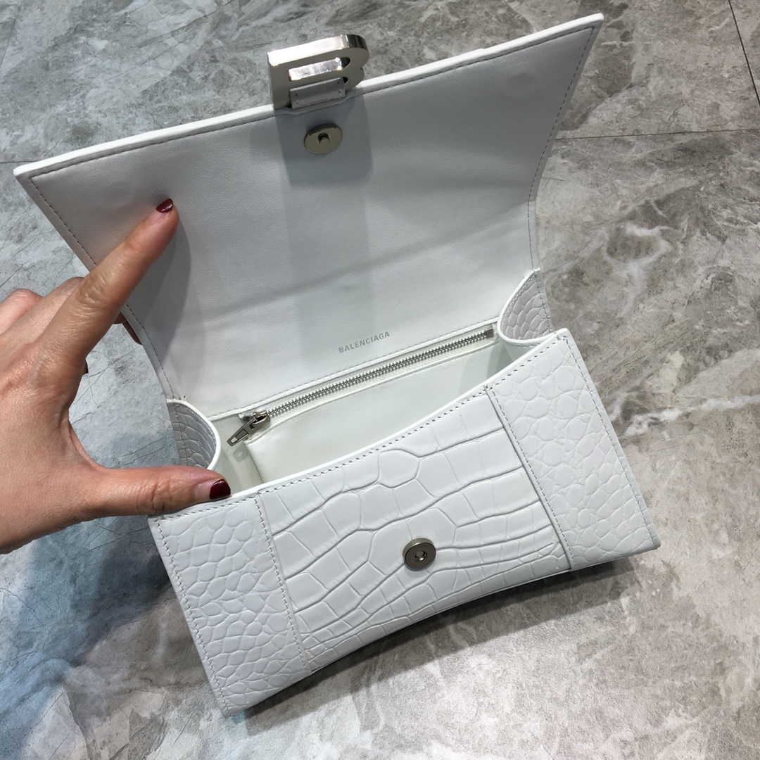 Ba1en*iaga Hourglass Small Handbag In White, For Women, Women’s Bags 9in/23cm 5935461LR6Y9016