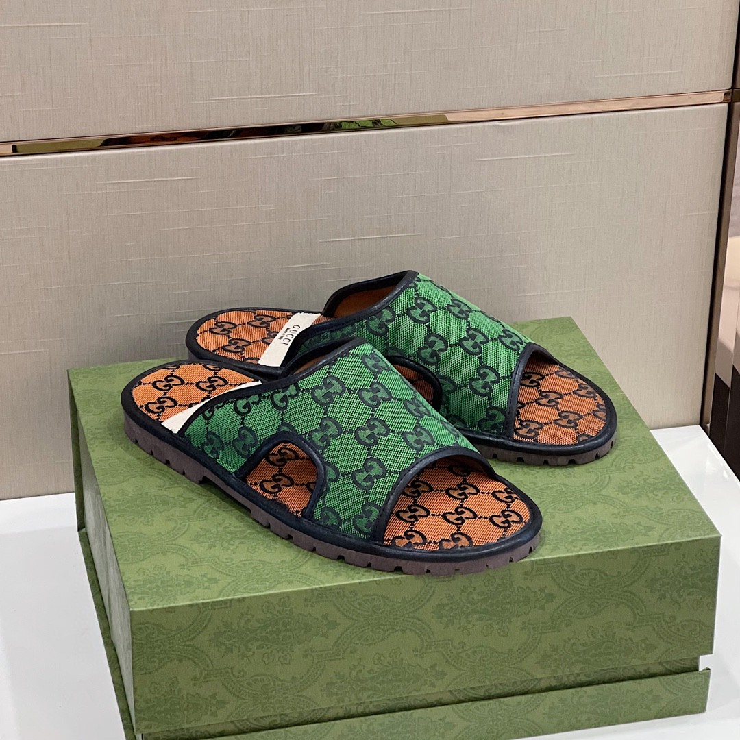 Gvc*1 Men’s GG Svp*me Slide Sandal Orange And Green For Men 624879