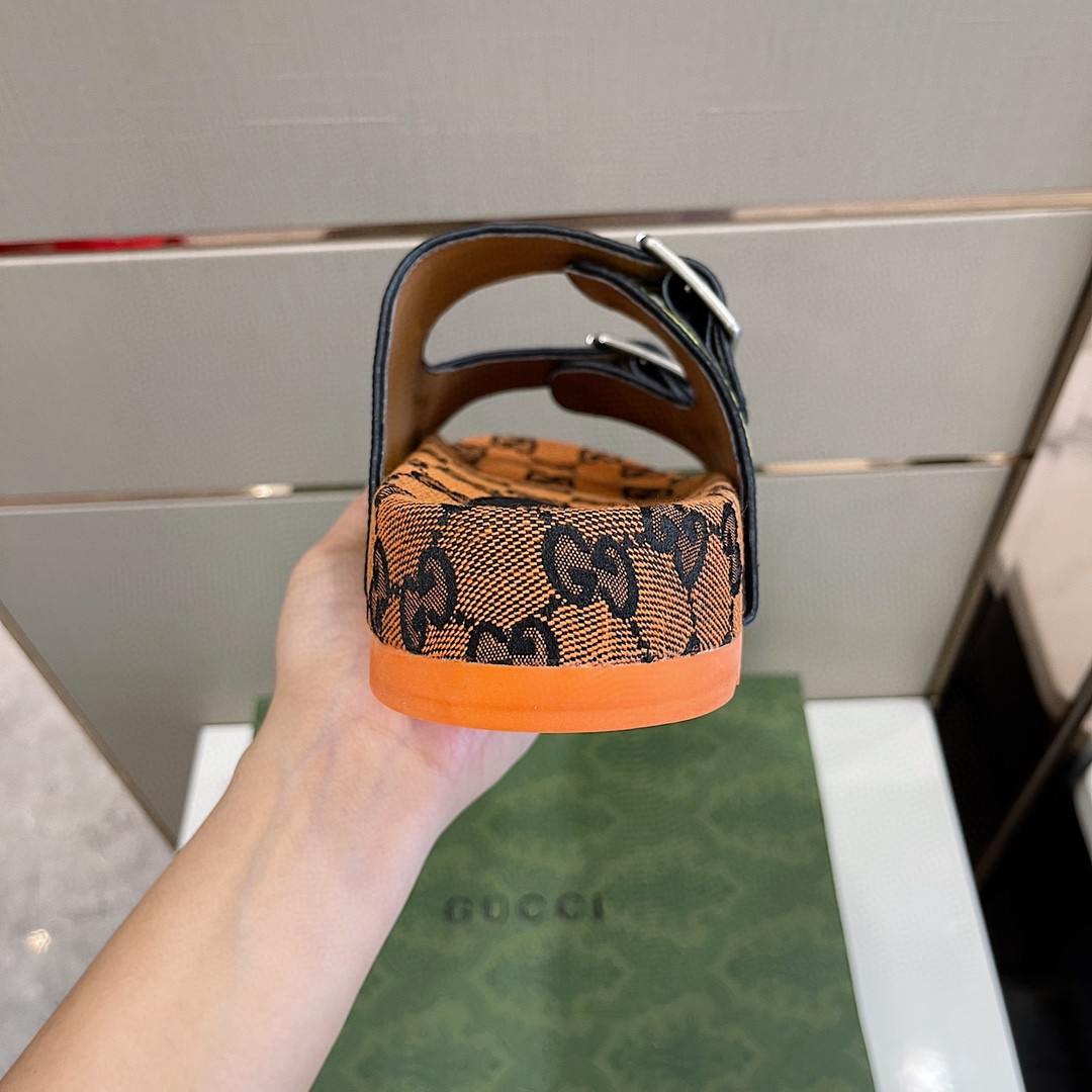 Gvc*1 Women’s Slide Sandal With Straps Orange And Green For Women 658020 2HK60