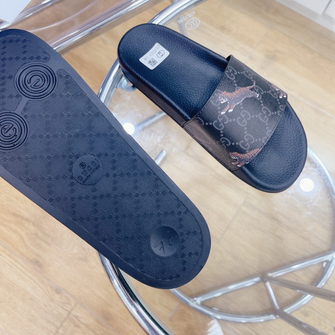 Gvc*1 Women’s GG Svp*me Slide Tiger Black For Women 407345 G0K00 1084
