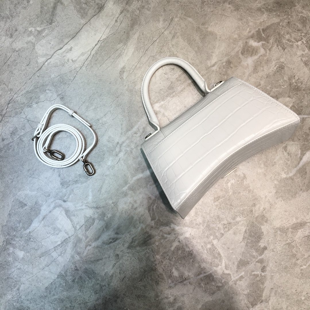 Ba1en*iaga Hourglass Small Handbag In White, For Women, Women’s Bags 9in/23cm 5935461LR6Y9016