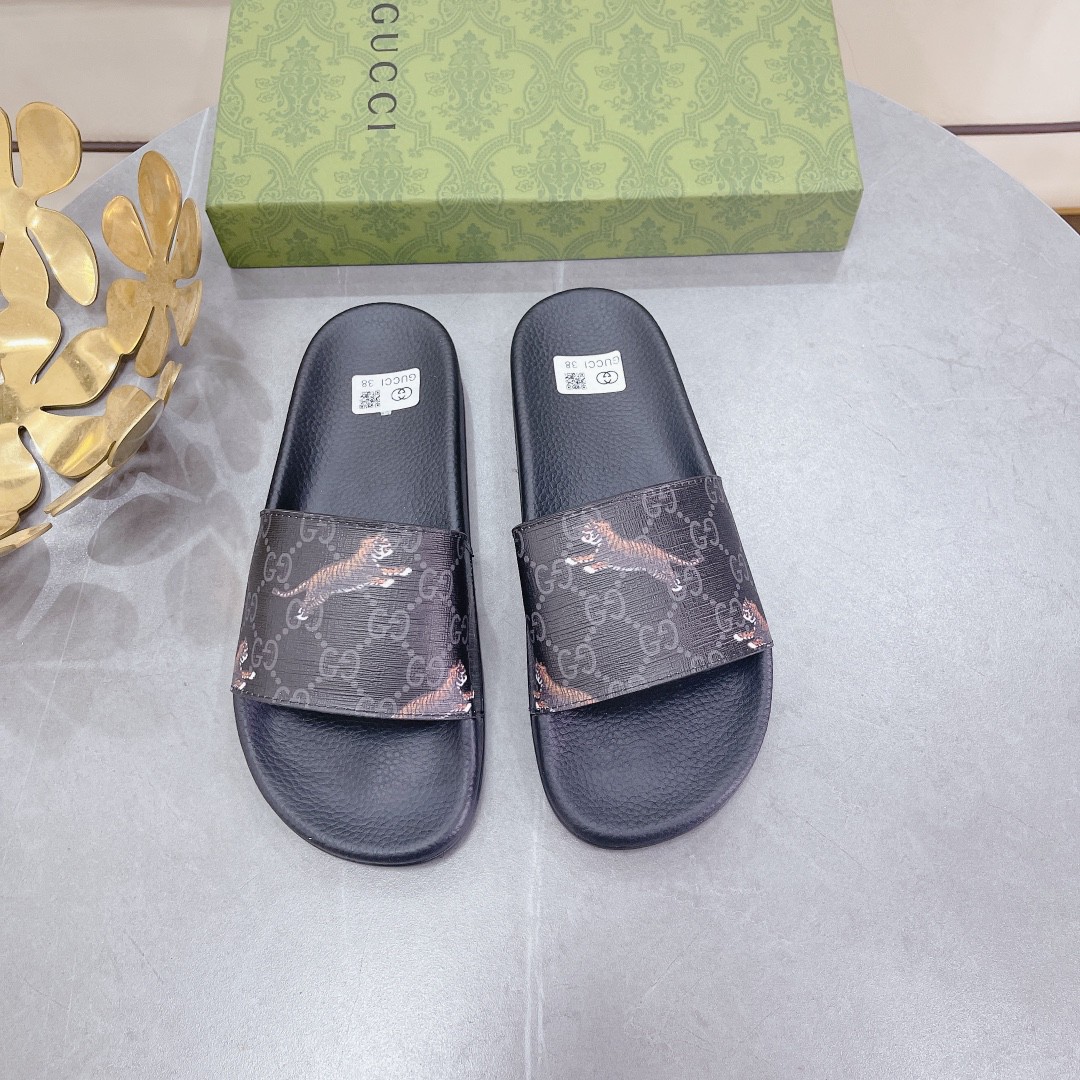 Gvc*1 Women’s GG Svp*me Slide Tiger Black For Women 407345 G0K00 1084