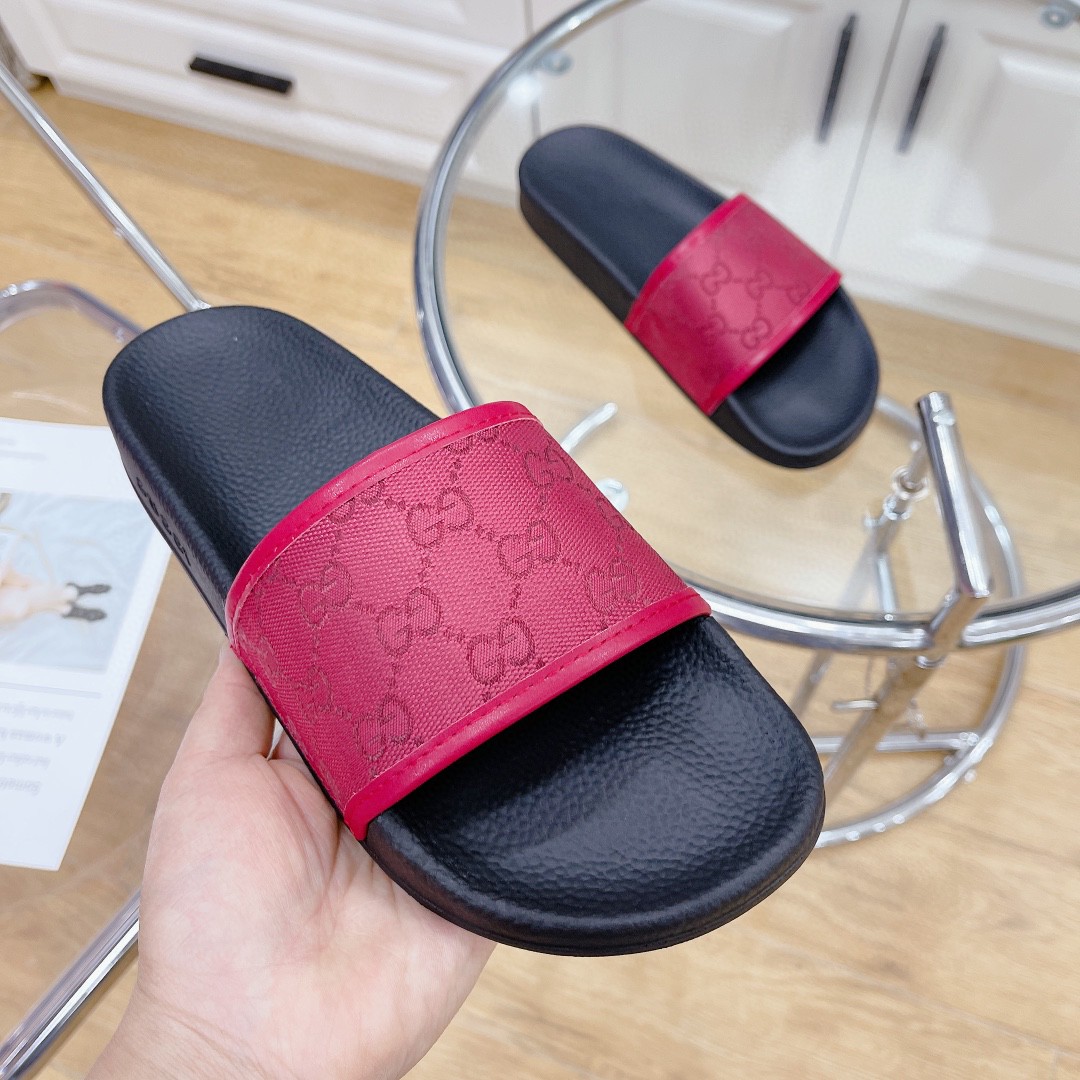 Gvc*1 Men’s GG Slide Sandal Red For Men 407345