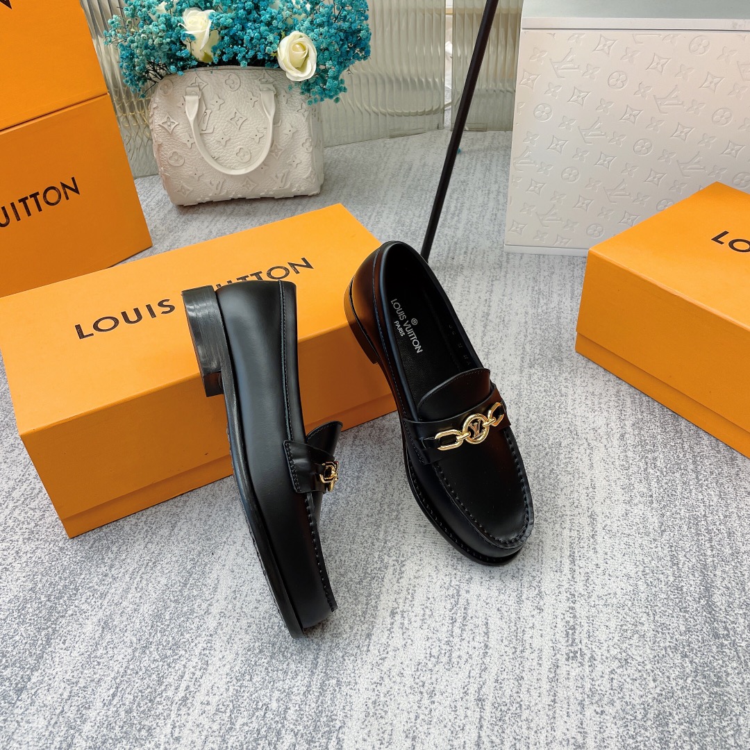 L0vis Vvtt0n Women’s Chess Flat Loafe Black And Brown For Women LV