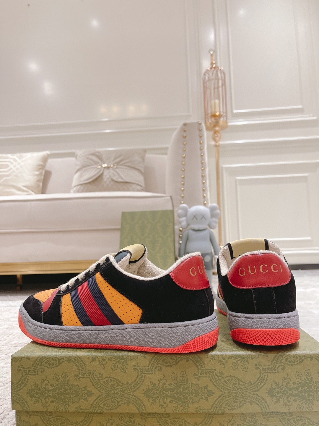 Gvc*1 Lovelight Screener Sneaker Black For Men GG Shoes 708296 0YIA0 1065