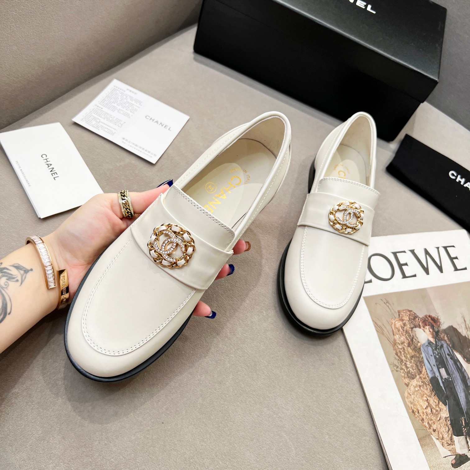 Ch**el Women’s Loafers White For Women