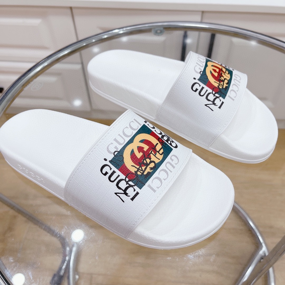 Gvc*1 Women’s Slide Sandal With GG Web White For Women 407345
