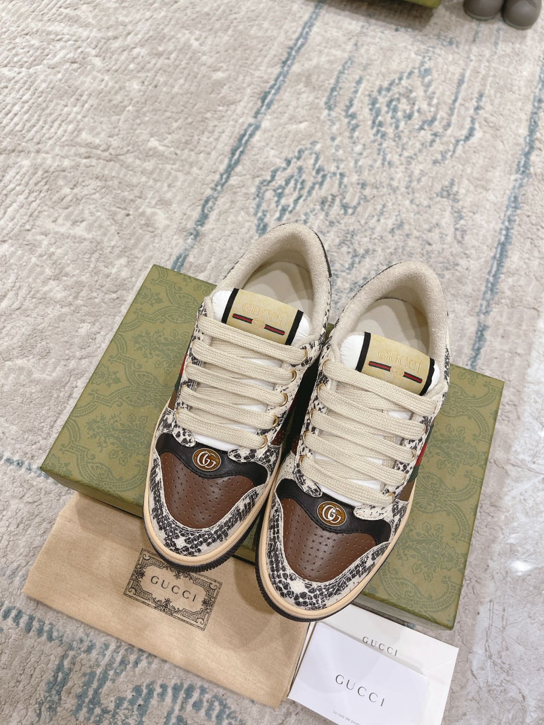 Gvc*1 Screener Python-Effect Beige For Men GG Shoes 1496599