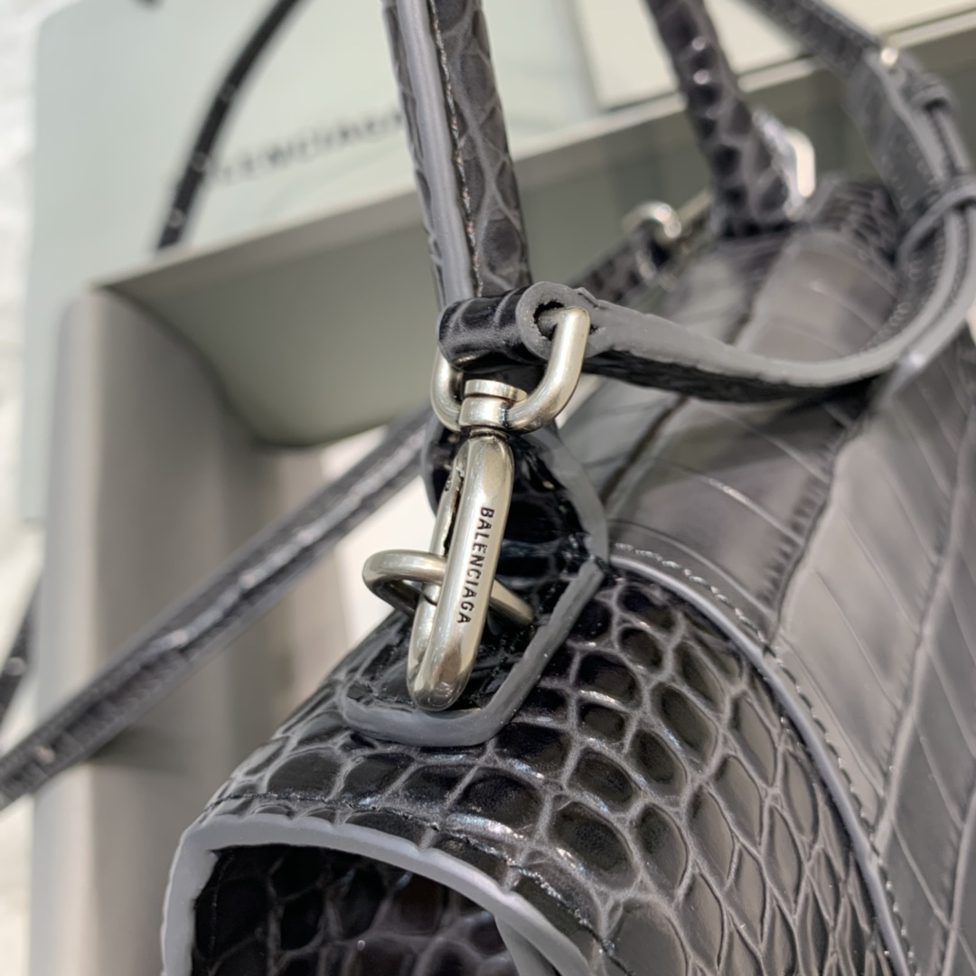 Ba1en*iaga Hourglass Small Handbag In Dark Grey, For Women, Women’s Bags 9in/23cm 5935461LR6Y1309