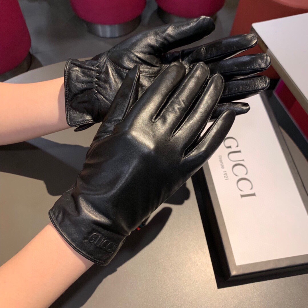 Gvc*1 Gloves With Signature Double G Motif In Black