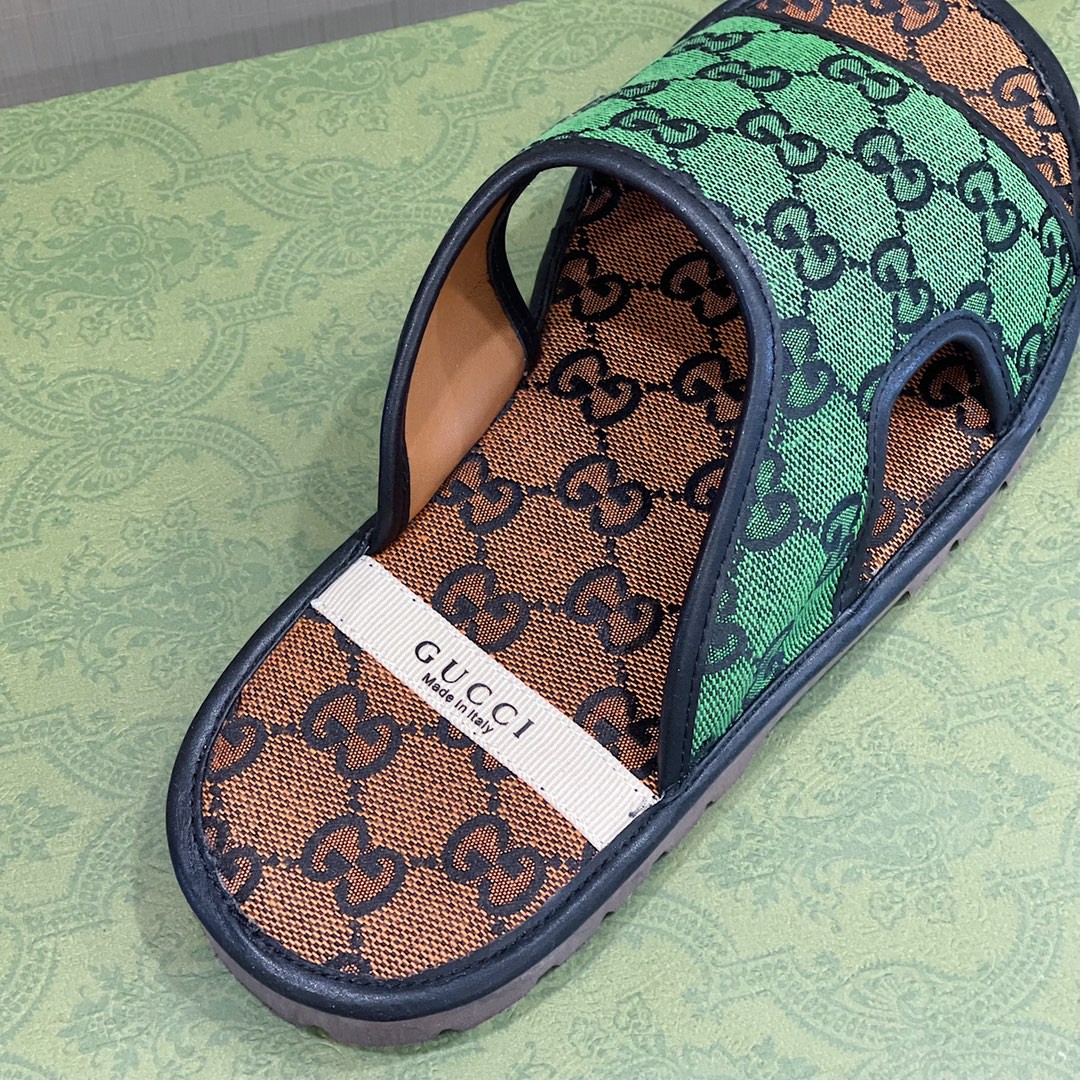 Gvc*1 Men’s GG Svp*me Slide Sandal Orange And Green For Men 624879