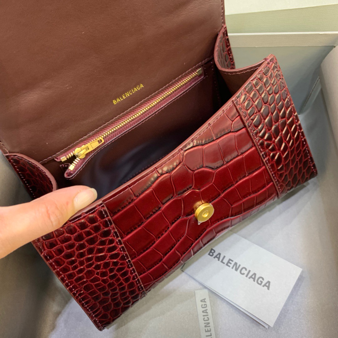 Ba1en*iaga Hourglass Small Handbag In Dark Red, For Women, Women’s Bags 9in/23cm
