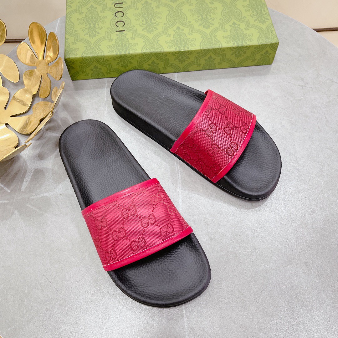 Gvc*1 Men’s GG Slide Sandal Red For Men 407345