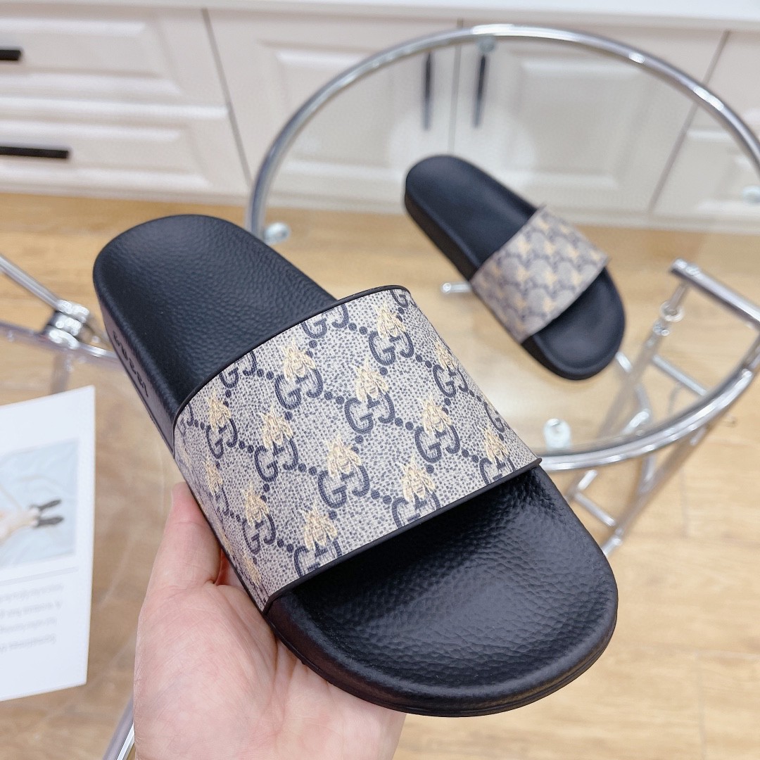 Gvc*1 Women’s GG Slide Sandal With Bees Black For Women 407345