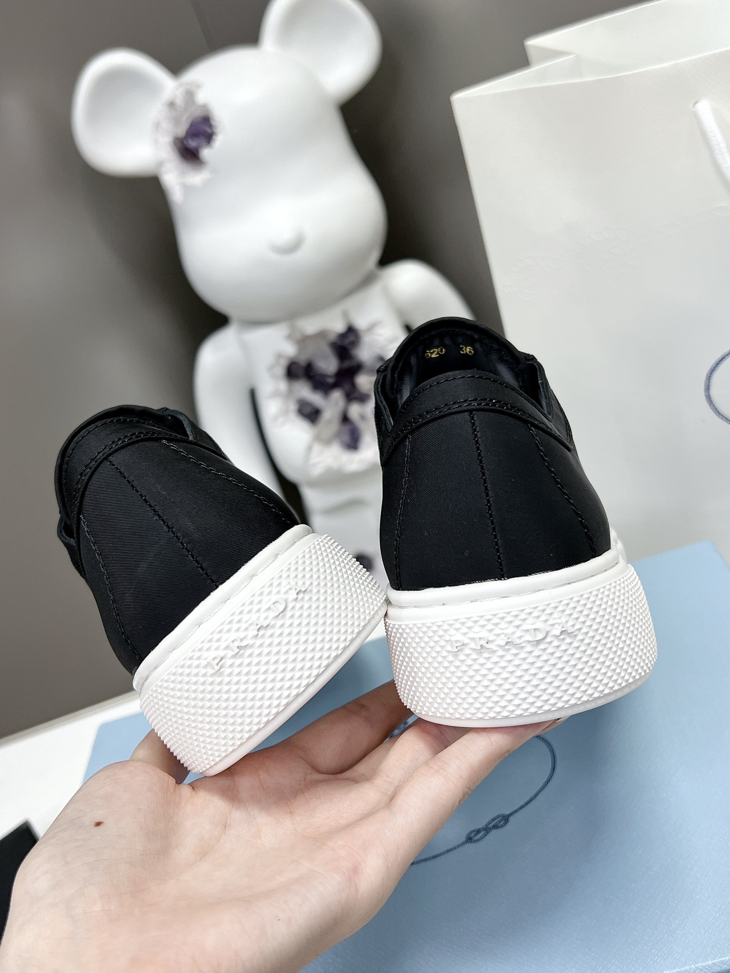 Pra*a Macro Re-Nylon And Brushed Sneakers Black For Women 1.2in/30mm PRD