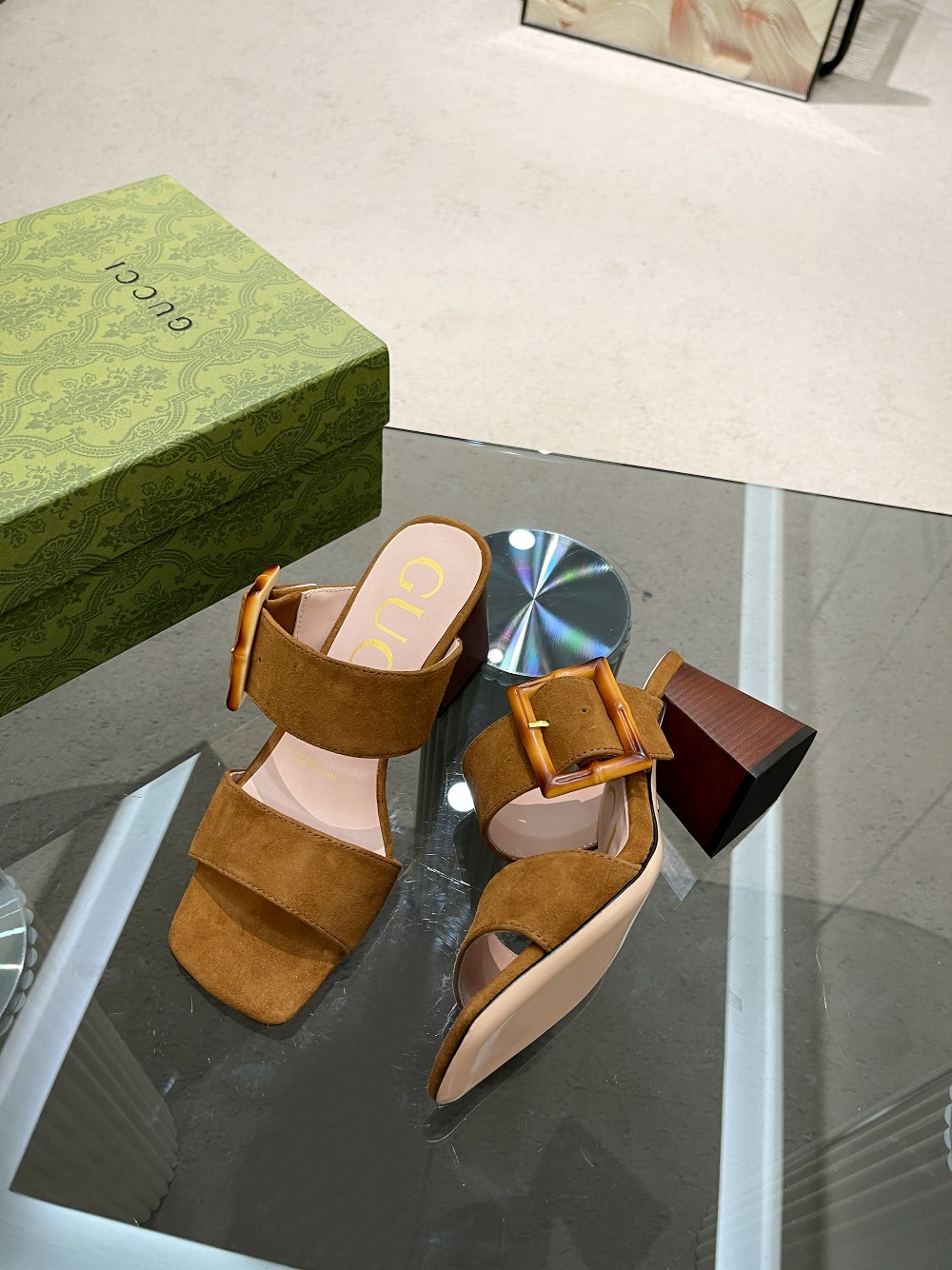 Gvc*1 Women’s Sandal With Bamboo Buckle Brown For Women GG
