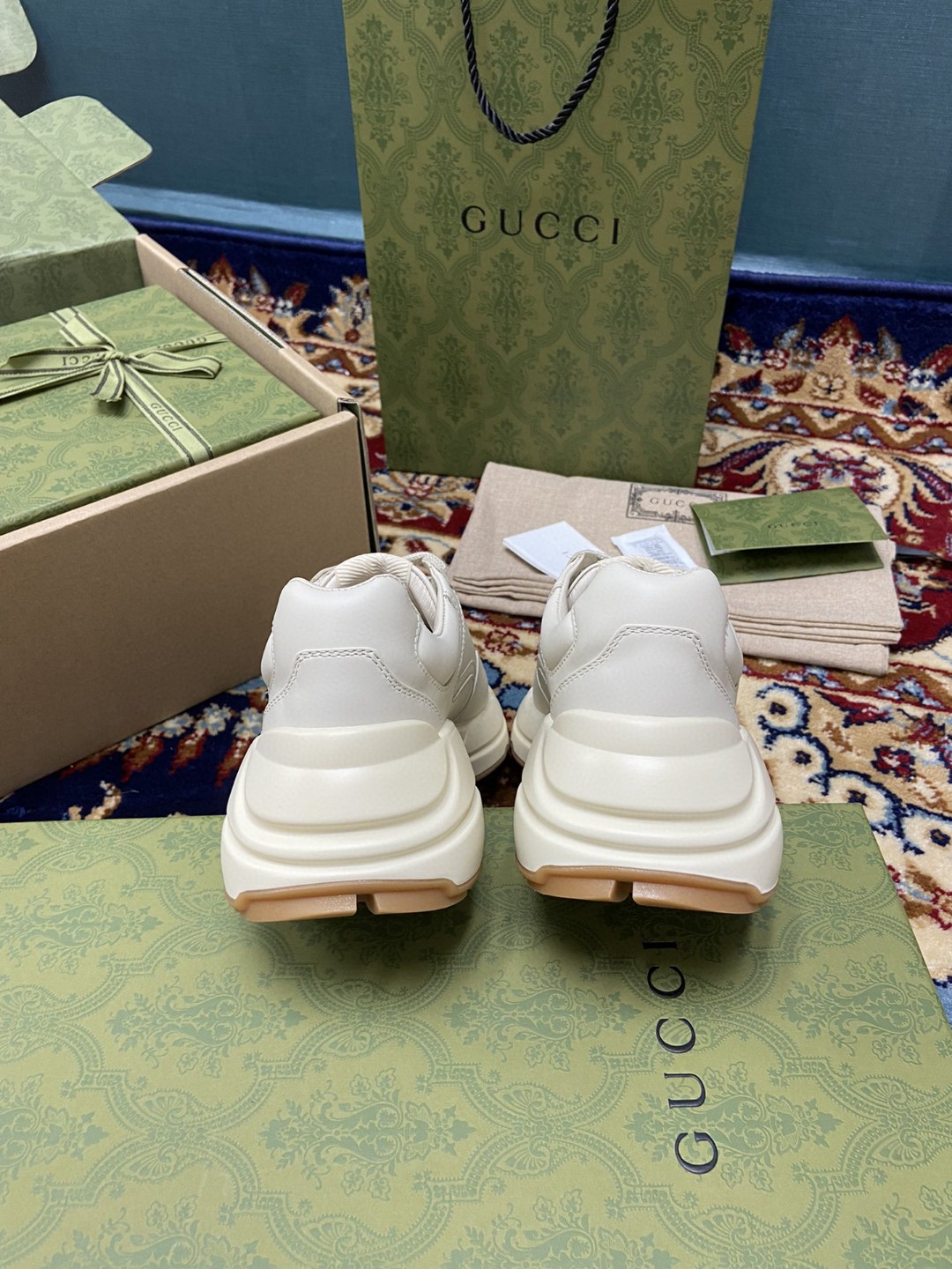Gvc*1 Women’s Rhyton Sneakers With 25 White Ivory For Women 663339 2SH00 9522