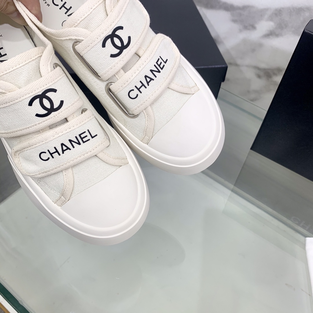 Ch**el Women’s Ch**el Velcro Sneaker White For Women