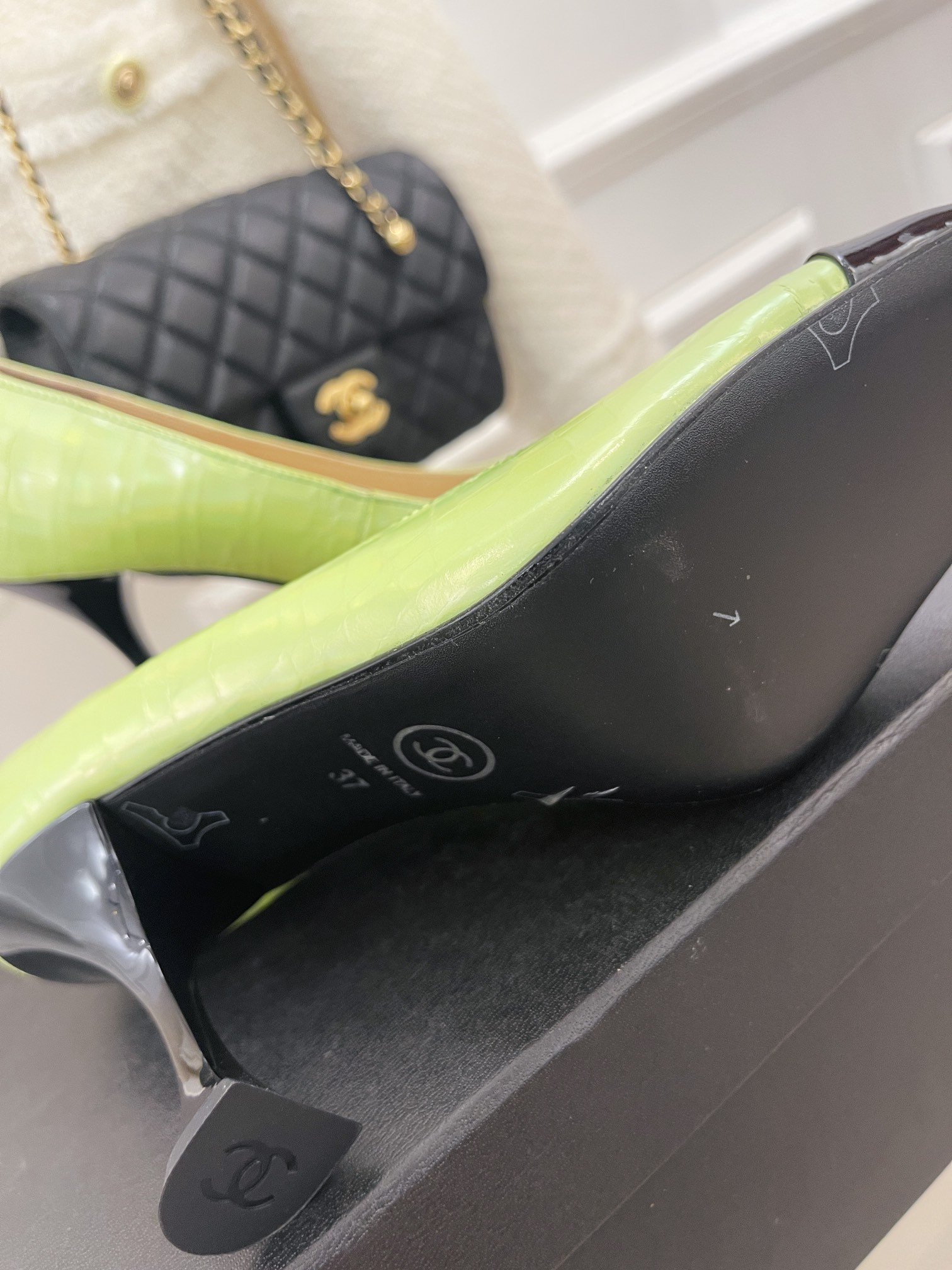 Ch**el Women’s Pump & Grosgrain Green For Women