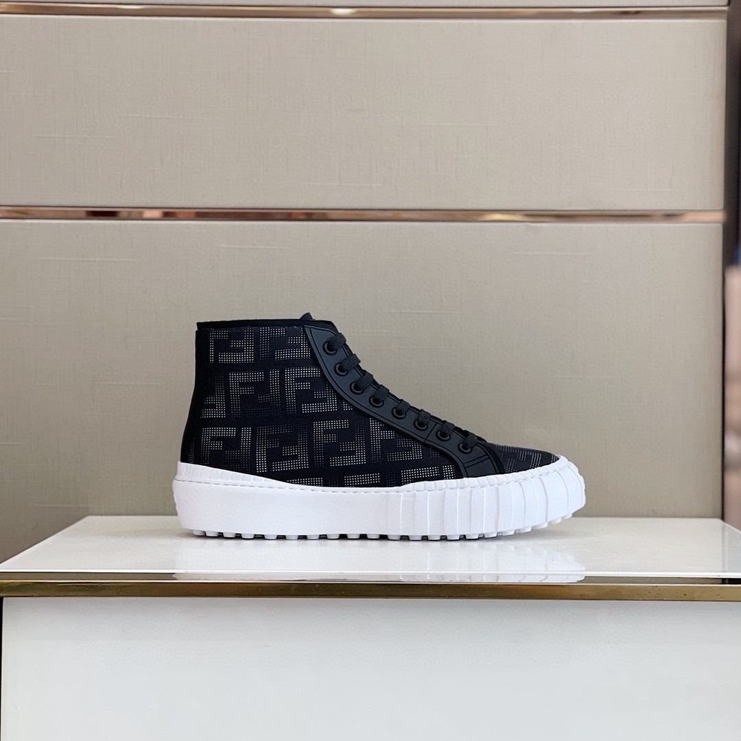 F**di Force High Tops Sneakers Dark Blue For Men 7E1424AD76F13RZ