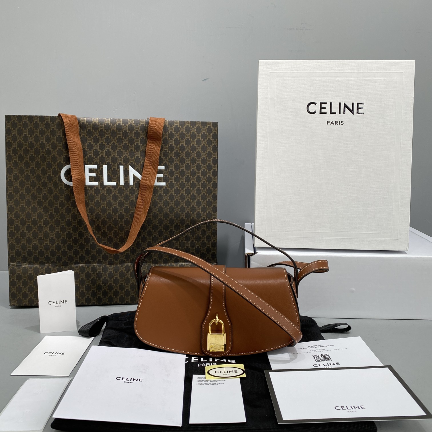 Ce1i*e Clutch On Strap Brown For Women 7in/18cm 10I593DQ1.04LU