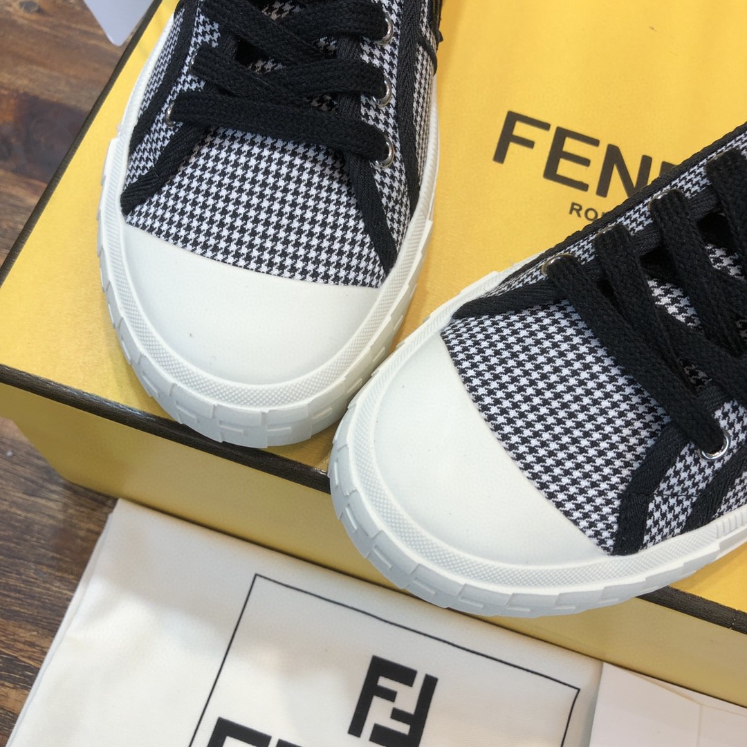 F**di Domino Fabric Sneakers Black For Women