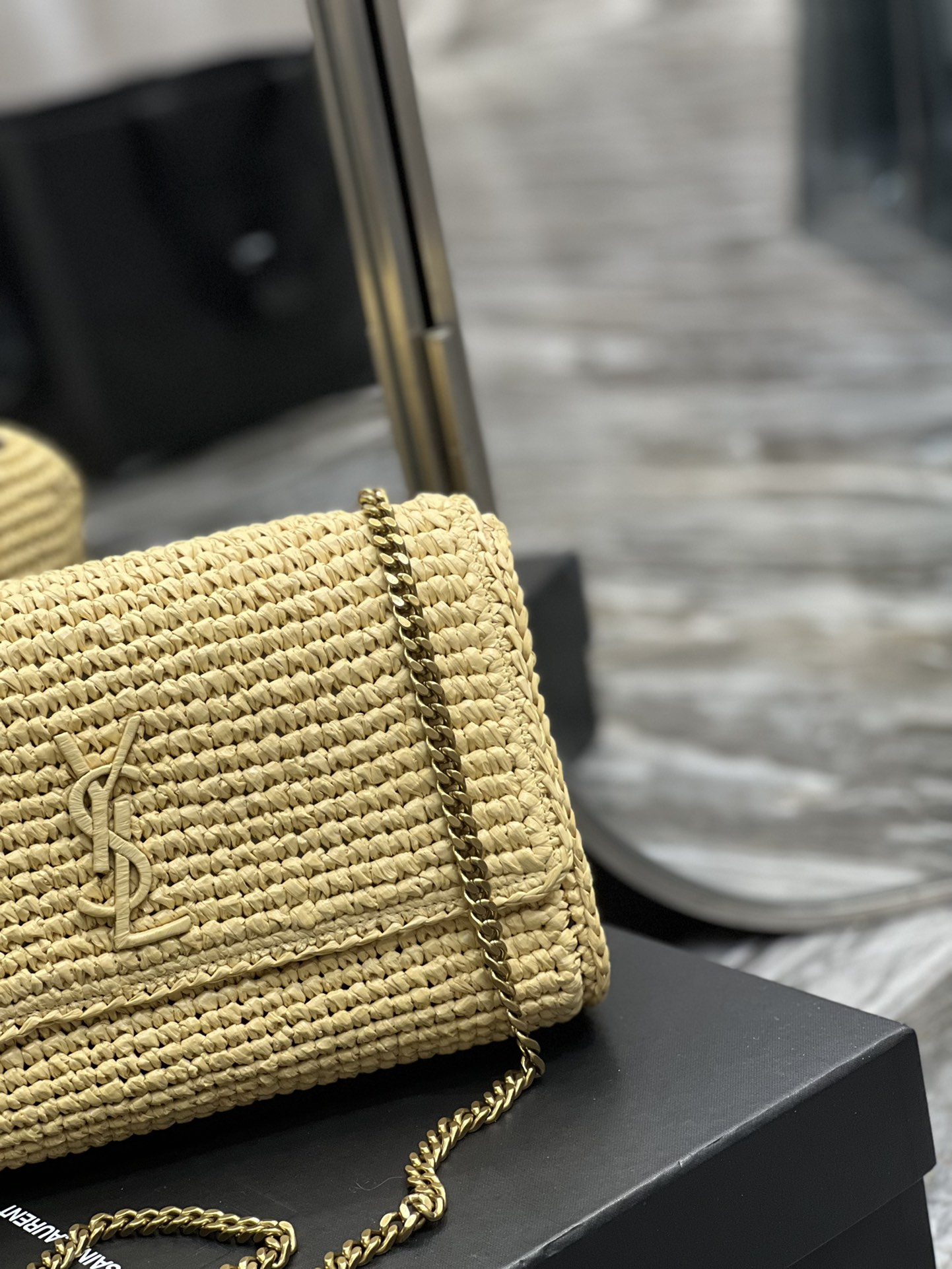 Sa1nt Lau*nt Niki Medium Chain Bag Yellow For Women, Women’s Bags 11in/28cm Y51