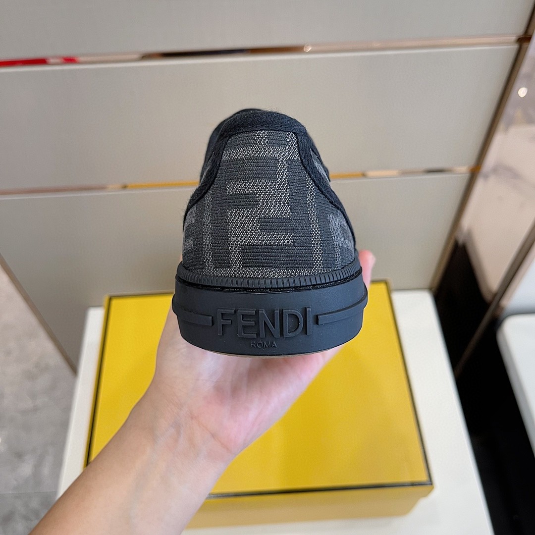F**di Domino Fabric Sneakers Black For Men