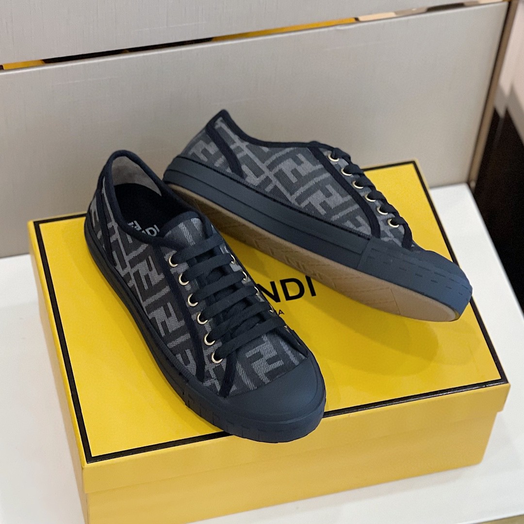 F**di Domino Fabric Sneakers Black For Men