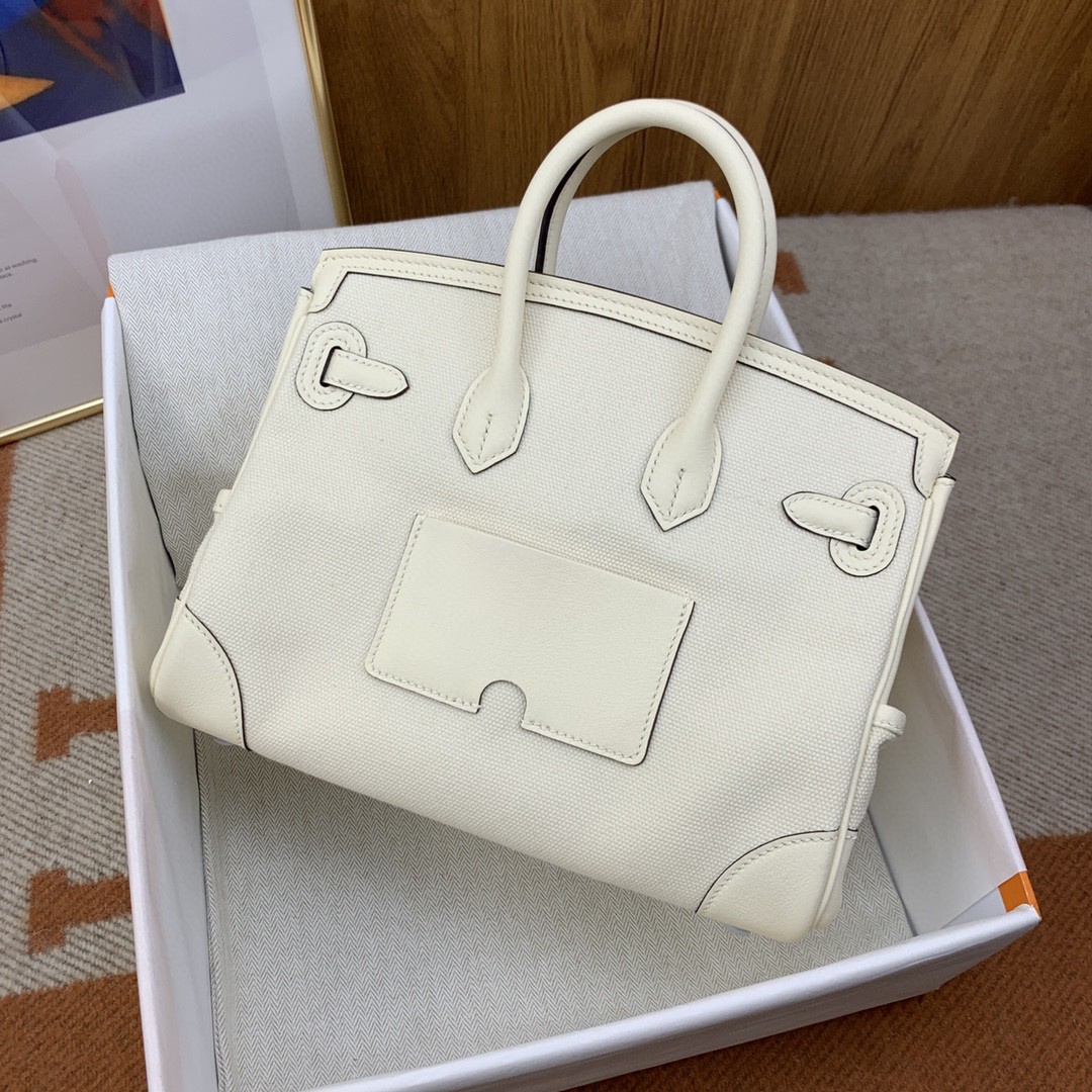 H**me5 Birkin Cargo 25 White, Silver Toned Hardware Bag For Women, Women’s Handbags, Shoulder Bags 9.8in/25cm