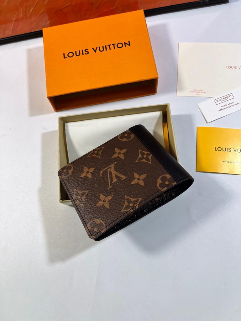 L0vis Vvtt0n Multiple Wallet Monogram Macassar Black For Men, Men’s Wallet 12cm LV M69408