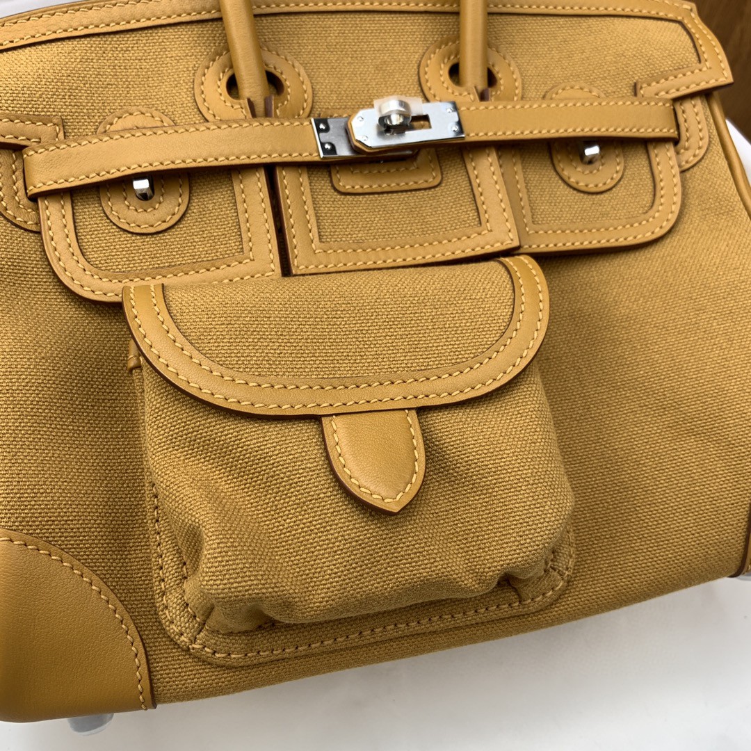 H**me5 Birkin Cargo 25 Beige, Silver Toned Hardware Bag For Women, Women’s Handbags, Shoulder Bags 9.8in/25cm