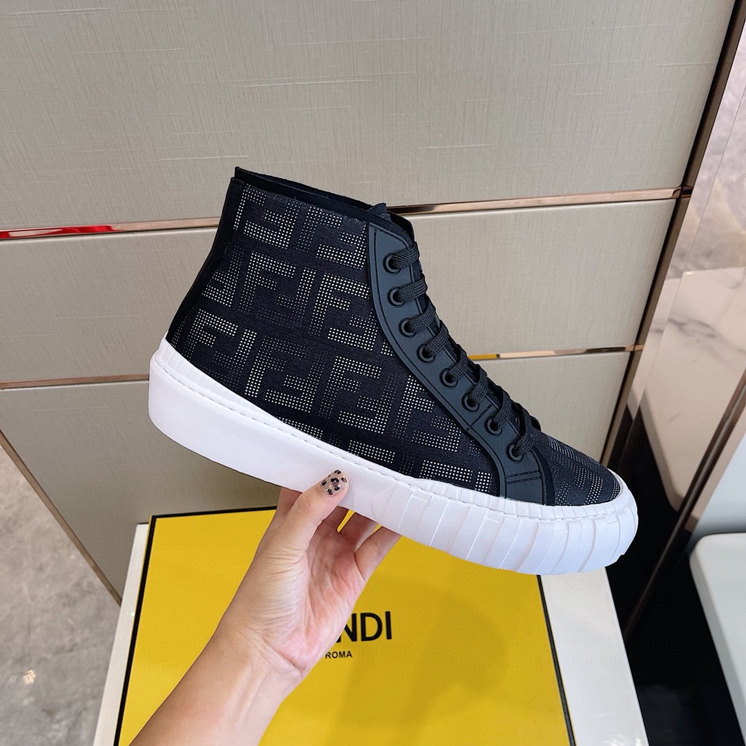 F**di Force High Tops Sneakers Dark Blue For Men 7E1424AD76F13RZ