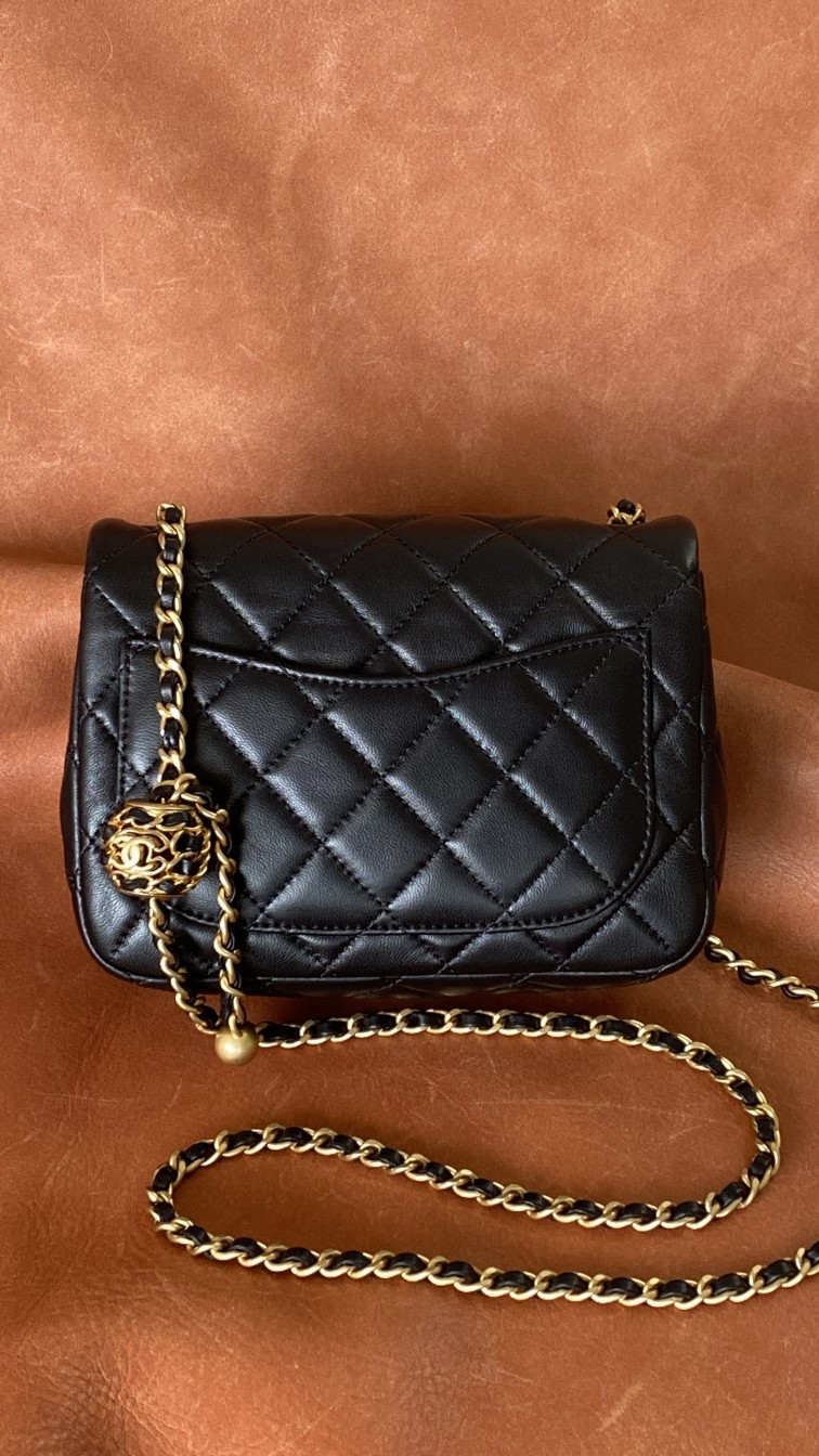 Ch**el Classic Bag Black For Women, Women’s Bags 7.1in/18cm