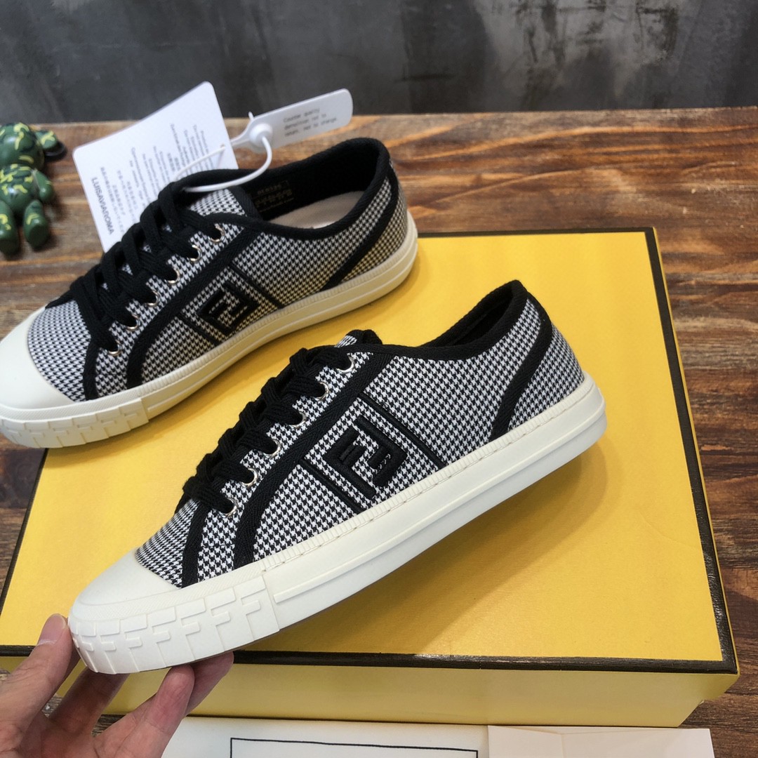F**di Domino Fabric Sneakers Black For Women