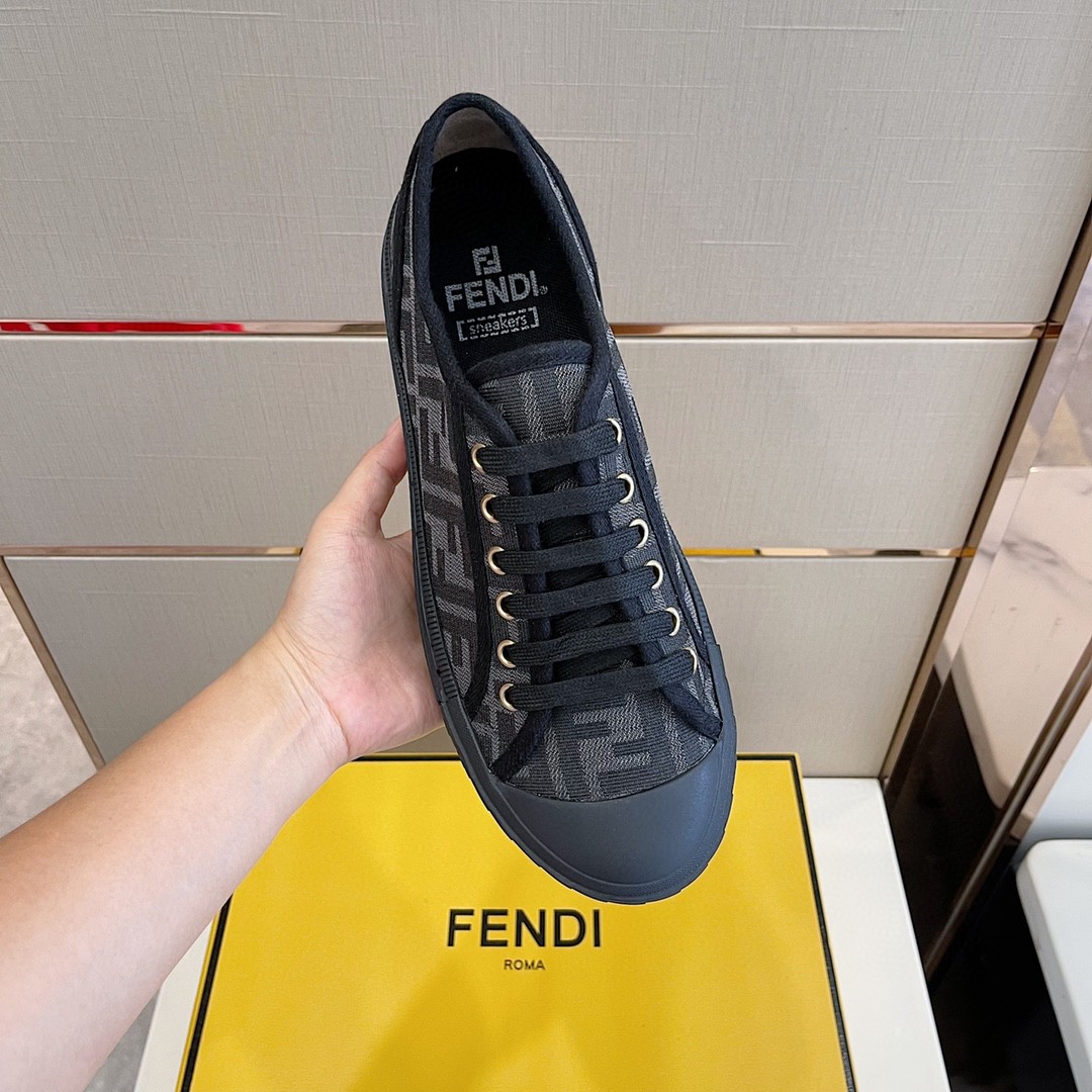 F**di Domino Fabric Sneakers Black For Men