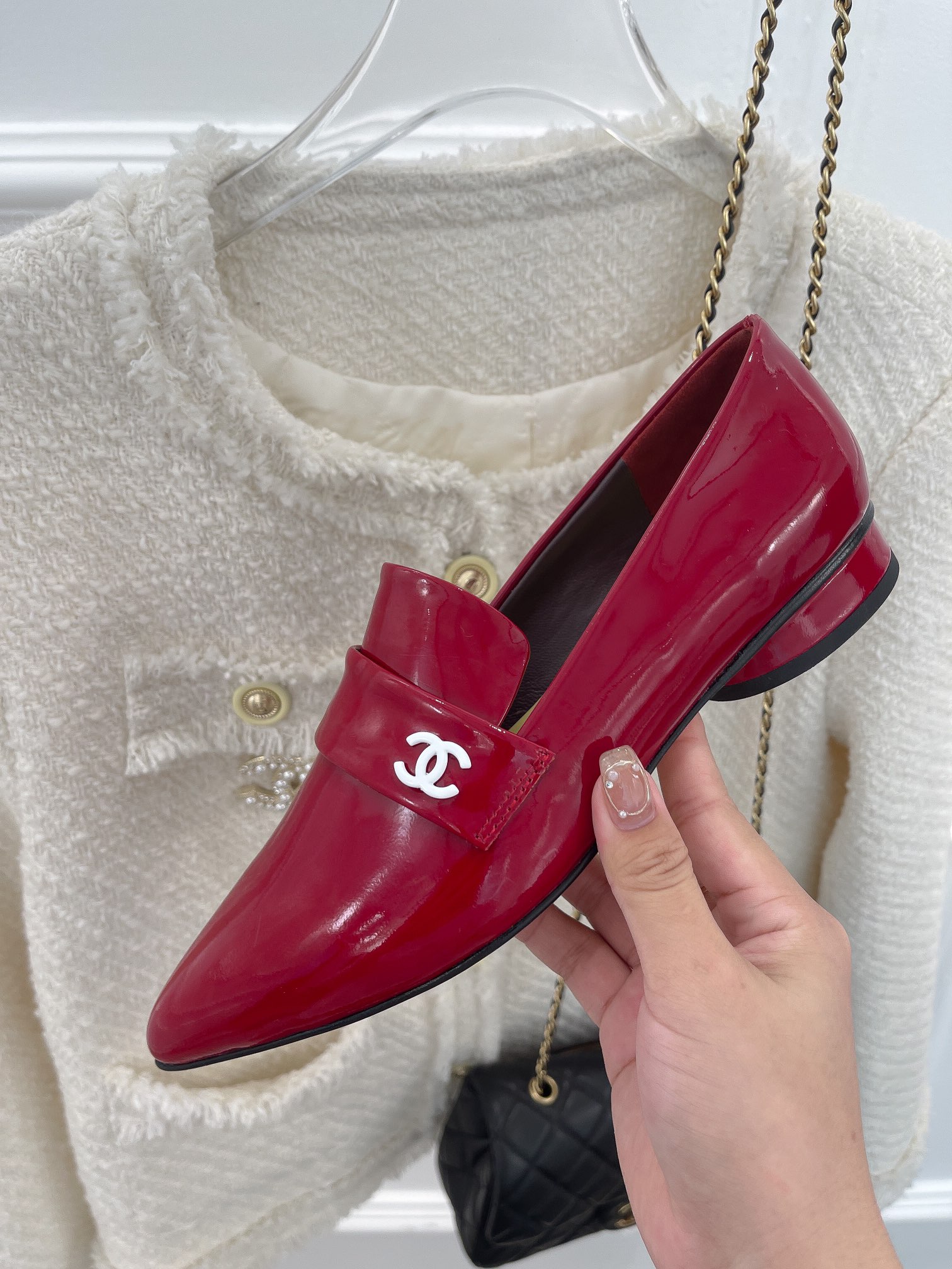 Ch**el Women’s Loafer With Logo Red For Women
