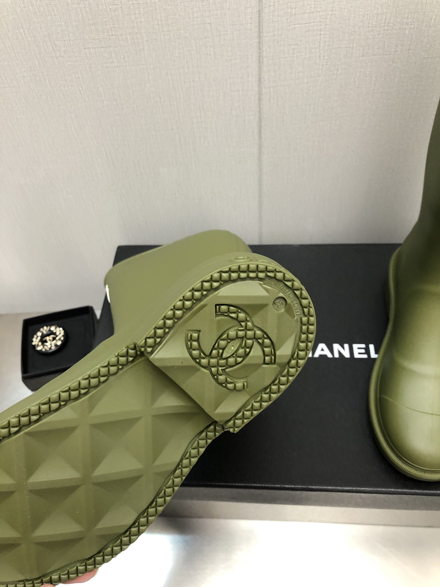 Ch**el Women’s Hight Boots Dark Green For Women