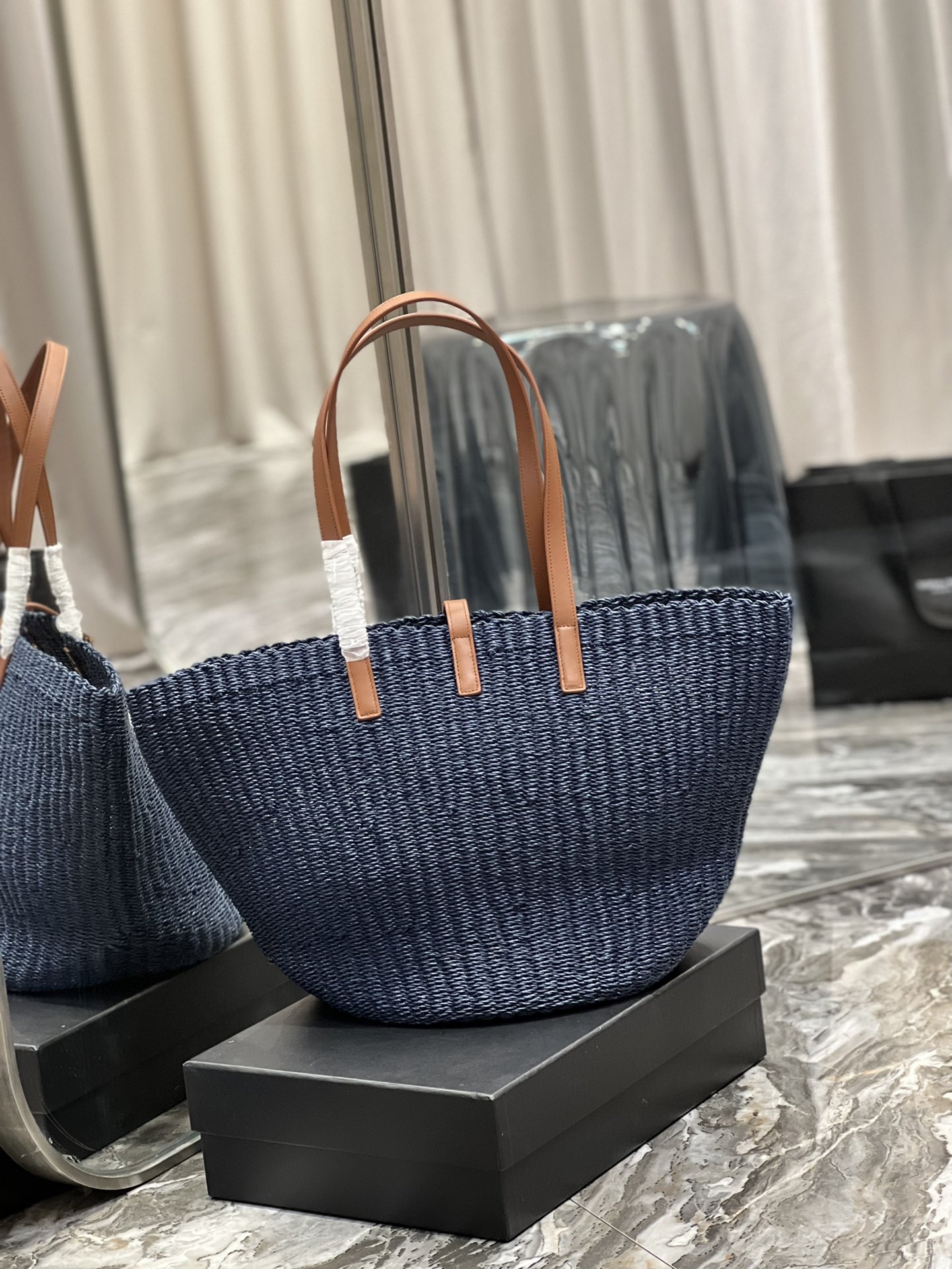Sa1nt Lau*nt Panier Big Bag Blue For Women, Women’s Bags 21.7in/55cm Y51