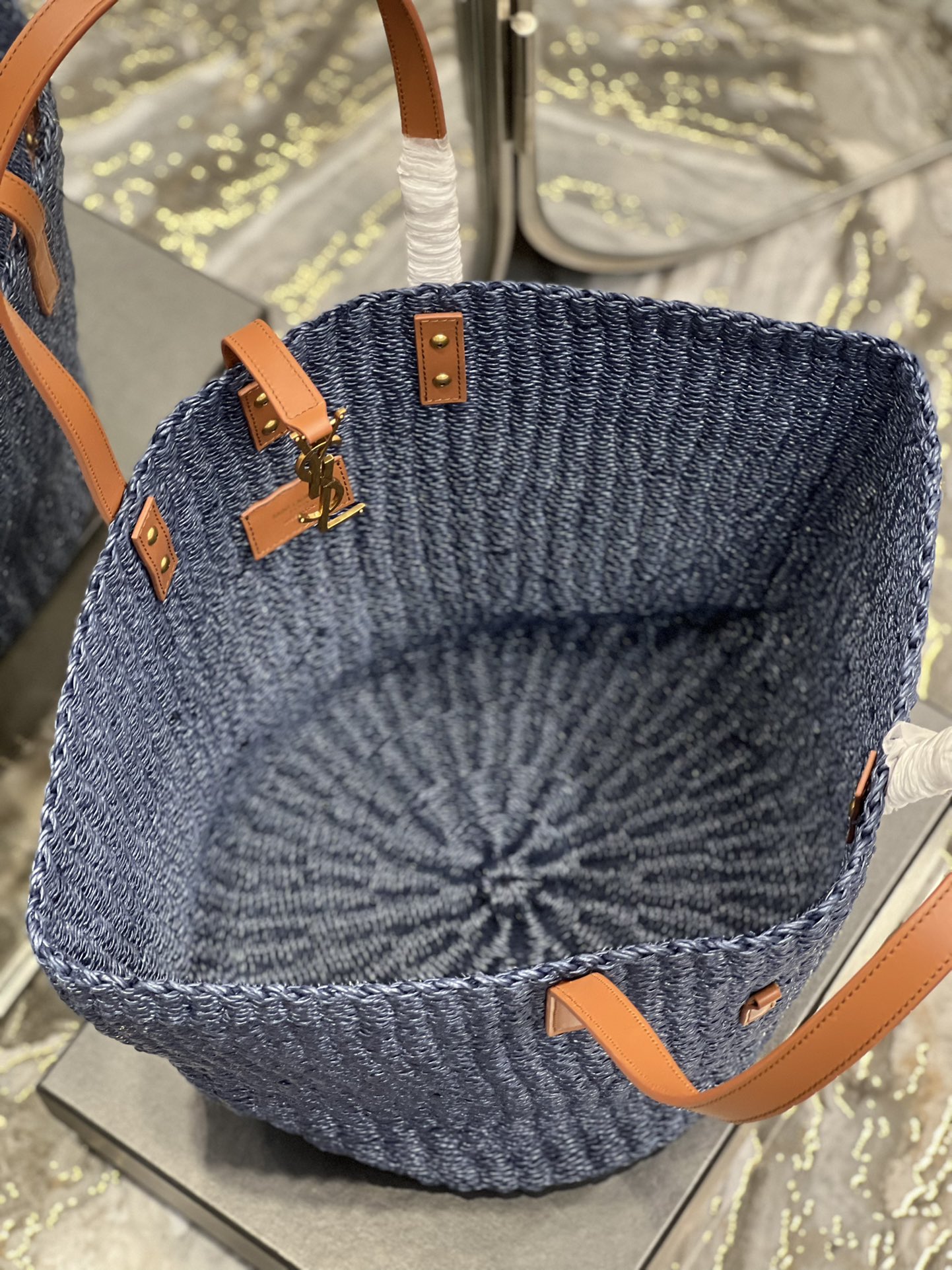Sa1nt Lau*nt Panier Big Bag Blue For Women, Women’s Bags 21.7in/55cm Y51